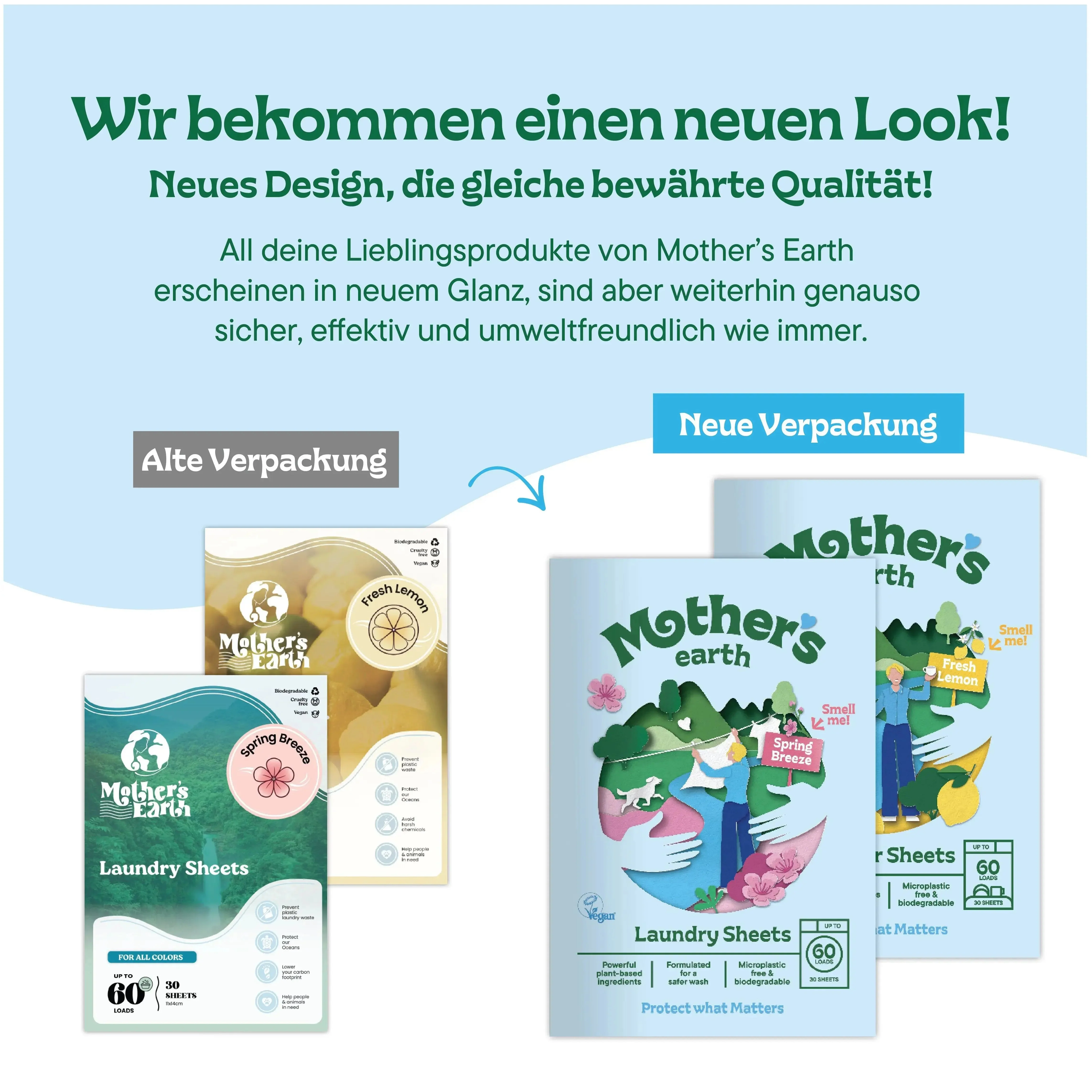 Umweltfreundliche Waschmittel-Blätter